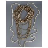 Faux Single Strand & Multi-Strand Pearl Necklaces