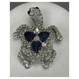Weinberg New York Figural Turtle Blue Stone Brooch
