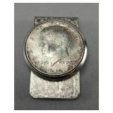 1964 Silver Kennedy Dollar Money Clip