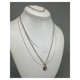 3 Silver Necklaces, 1 Bracelet, and 1 Pendant