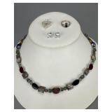 Silver Artisan Necklace, Ring, Earrings, Pendant