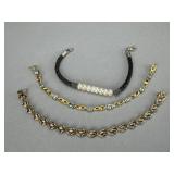 Gold Over Silver Gemstone Bracelets Cultured Pearl