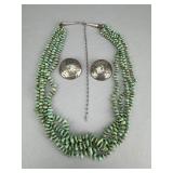 Southwestern Style Turquoise Necklace & Earrings