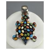 Sterling Silver Ray Bennett Signed Turtle Pendant