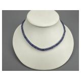 100 Carat TW Rondelle Bead Silver Necklace