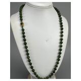 Hand Knotted Nephrite Jade 8mm Bead Necklace