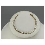 14K Yellow Gold LI Signed CZ Bracelet