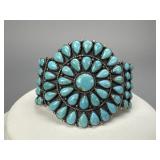 Southwest Style Cabochon Turquoise Cuff Bracelet