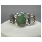 Roie Jaque Sterling Green Turquoise Cuff Bracelet