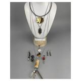 Cord Necklace, Handmade Charms, 2 Necklaces