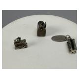 Sterling Beau Mailbox and 2 Silver Souvenir Charms