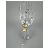 Sterling Rosary w/ Travel Case Ring, c. 1910-1930