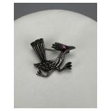 James Avery Silver Figural Roadrunner Brooch