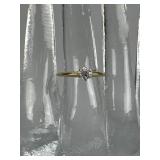 14K Yellow Gold 0.33 Carat Diamond Solitaire Ring