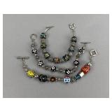 Silver Clasp, Silver Bead Murano Glass Bracelets
