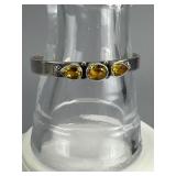 Roie Jaque Sterling Citrine Quartz Cuff Bracelet