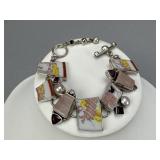 Sterling The Dreamer Signed Multi Stone Bracelet