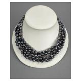 Cultured Freshwater Pearl Crystal Rhodium Necklace