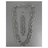 Silver Culture Pearl Necklaces, Bracelet, Earrings