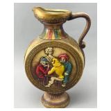 Colorful Relief-Decorated Ceramic Pitcher