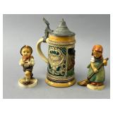 German Beer Stein and Figurines Grouping