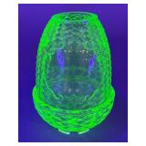 Wilkerson Vaseline Glass Fairy Lamp