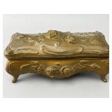 Rogers Silver Plate Co. Gold-Tone Jewelry Box