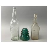 Clear Glass Bottles and Aqua Insulator Trio