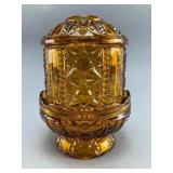 L.E. Smith Amber Fairy Lamp