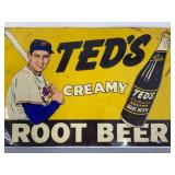 Tedï¿½s Creamy Root Beer Embossed Metal Sign