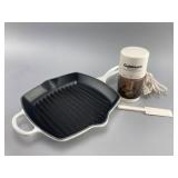 Le Creuset Grill Pan and Cuisinart Mini-Mate Set