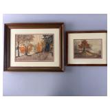 Framed Landscape Paintings in Wooden Frames