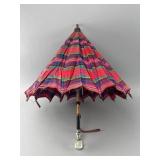 Tartan Umbrella with Crystal Handle
