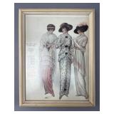 Framed Print of Early 20th-Century Fashion Illustr
