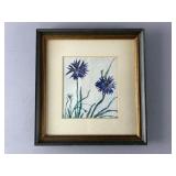 Framed Floral Watercolor Painting