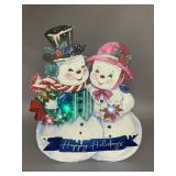 Light-Up Snowman Couple Holiday Decoration