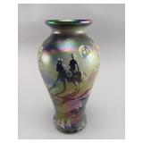 Fenton Hand-Painted Iridescent Vase