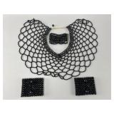 Black Bead Collar Necklace and Accessories