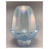 Fenton Blue Iridescent Fairy Lamp