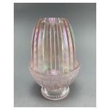Fenton Iridescent Pink Glass Fairy Lamp