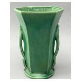 Green McCoy Hexagonal Vase with Handles
