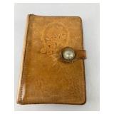 Brown Leather Snap-Closure Notebook Cover