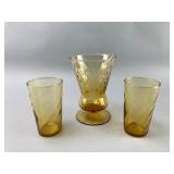 Federal Glass Tumblers and 1960s MCM Vase