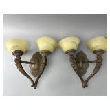 Bronze-Tone Two-Light Wall Sconces