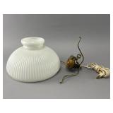 Ribbed Glass Lamp Shade with Metal Fixture