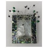 Stained Glass Tree Artwork With Wire Accents