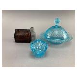 Glassware and Avon Cabin Bottle