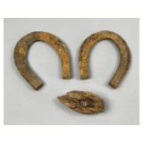 Civil War-Era Bullet Fragment & Rusted Horseshoes