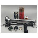 Miscellaneous Lot: Coin Bank, Flashlights, Tools