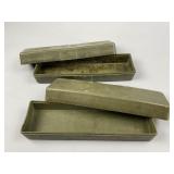 Vintage Olive Green Military Tins - Pair